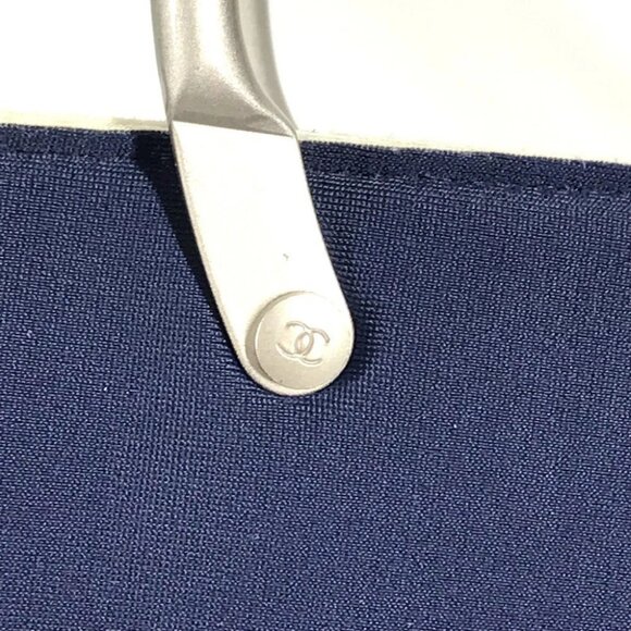 CHANEL Bag Tote Bag Hand Bag polyamide Navy/Silver - Picture 14 of 16